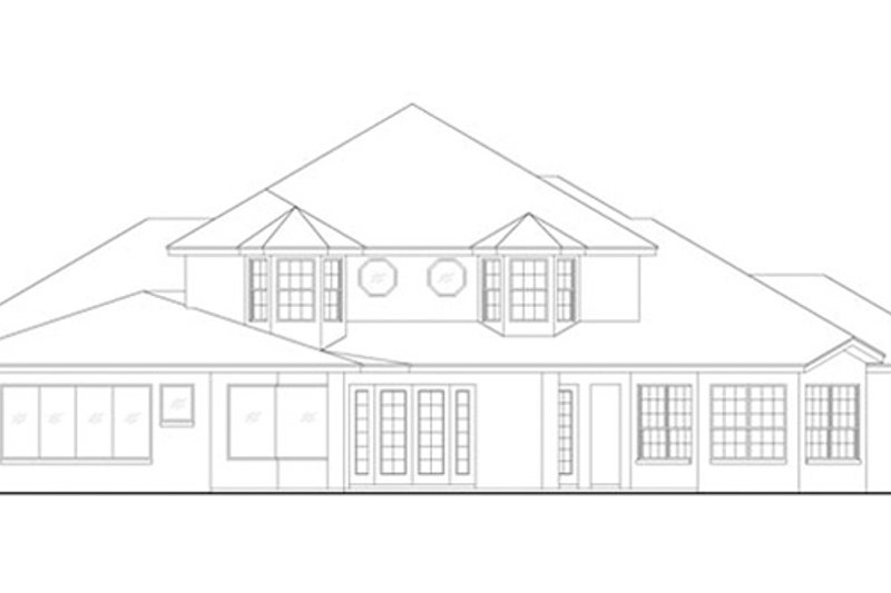 Home Plan - Exterior - Rear Elevation 3 for European House Plan #417-813 - 5 bed, 6.5 bath