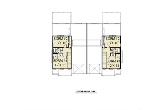 Floor Plan - Upper Floor for Craftsman House Plan #1070-95 - 6 bed, 2.5 bath