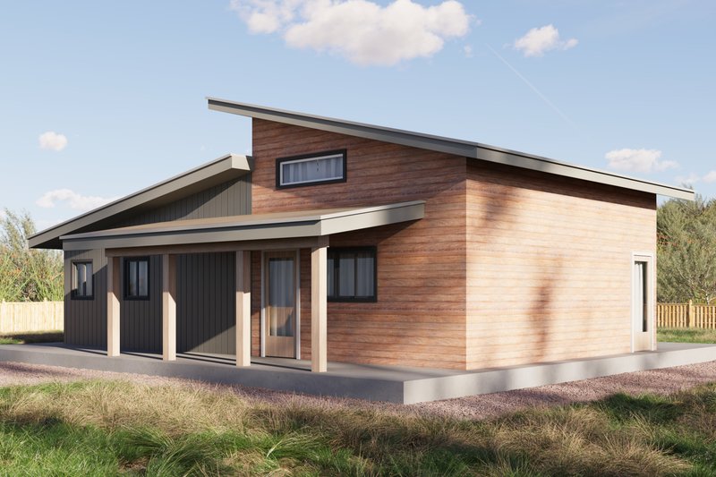 Architectural House Design - Exterior - Front Elevation 4 for Modern House Plan #1106-175 - 2 bed, 1 bath