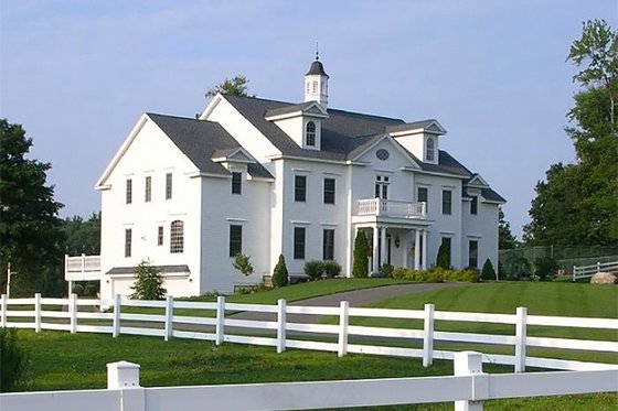 Exterior - Front Elevation 3 for Colonial House Plan #137-230 - 4 bed, 5 bath