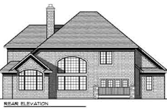 Exterior - Rear Elevation for European House Plan #70-849 - 4 bed, 3.5 bath