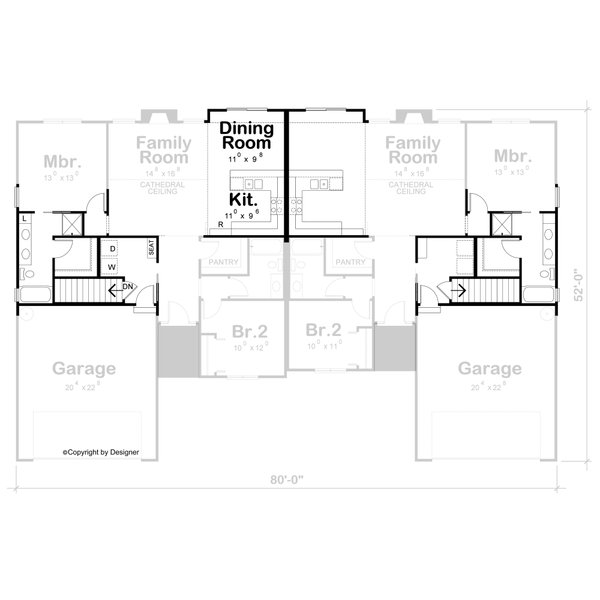 House Blueprint - Floor Plan - Other Floor for Modern House Plan #20-2616 - 2 bed, 2 bath