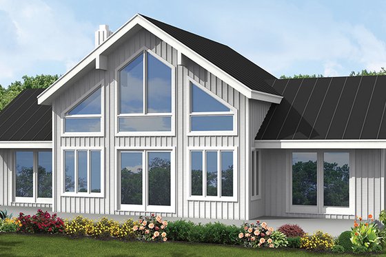 Exterior - Rear Elevation 4 for Contemporary House Plan #1061-8 - 3 bed, 3 bath