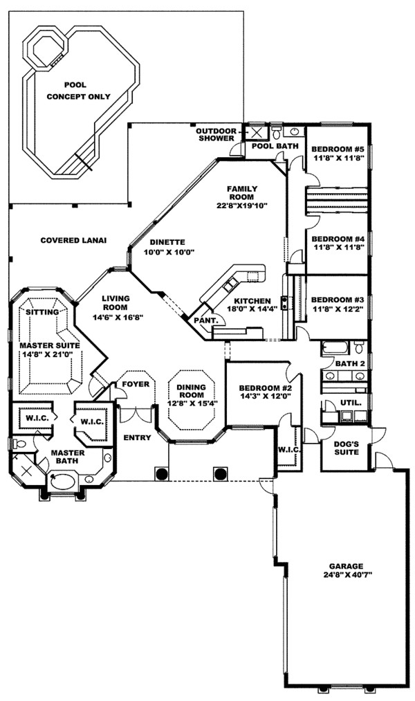House Design - Mediterranean Floor Plan - Main Floor Plan #1017-122