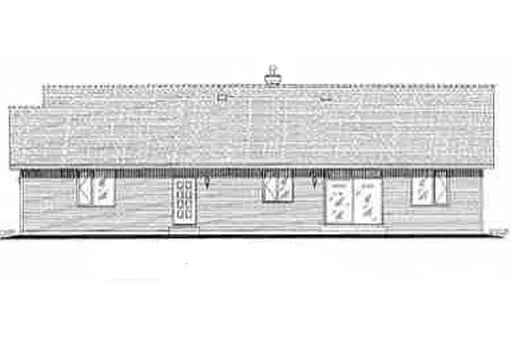 Exterior - Rear Elevation 4 for Ranch House Plan #18-9546 - 3 bed, 2 bath