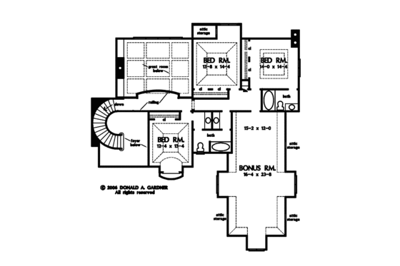 Floor Plan - Upper Floor for European House Plan #929-855 - 5 bed, 4 bath