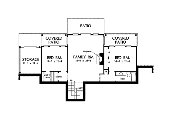 Floor Plan - Lower Floor for Craftsman House Plan #929-872 - 4 bed, 3 bath