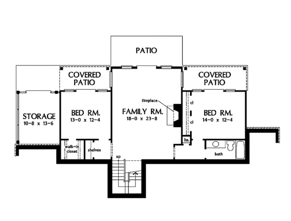 Craftsman Floor Plan - Lower Floor Plan #929-872
