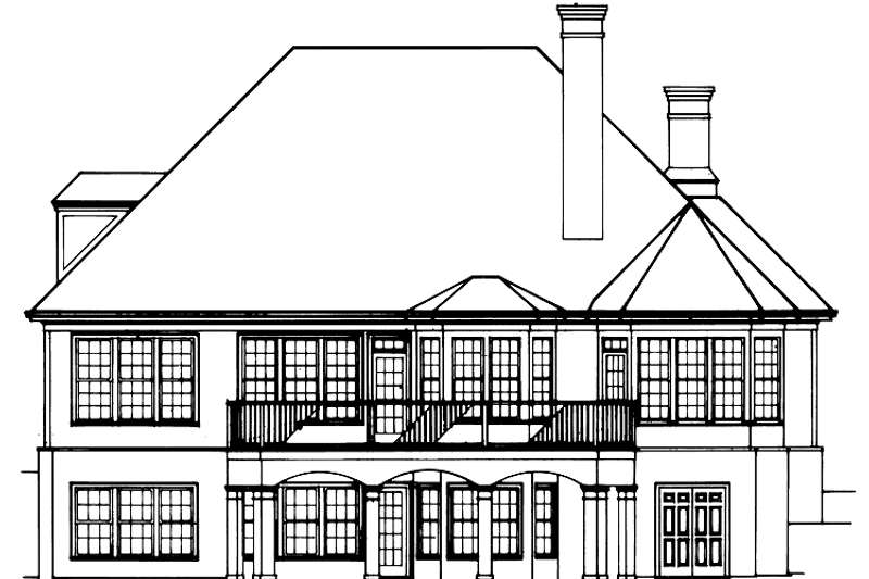 House Blueprint - Exterior - Rear Elevation for Traditional House Plan #429-66 - 4 bed, 3.5 bath