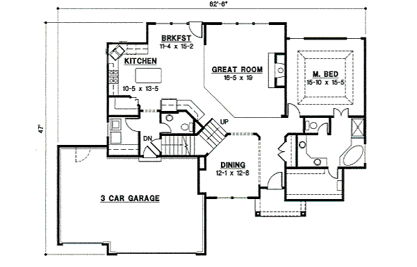 Traditional Floor Plan - Main Floor Plan #67-834