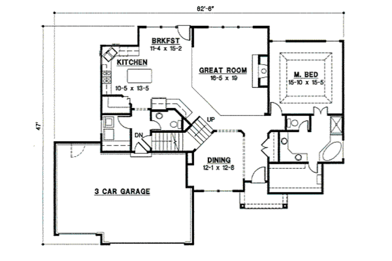 Traditional Style House Plan - 4 Beds 3 Baths 2620 Sq/Ft Plan #67-834 ...