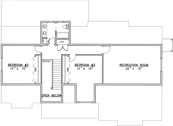 Home Plan - Floor Plan - Upper Floor for Traditional House Plan #117-330 - 3 bed, 2.5 bath