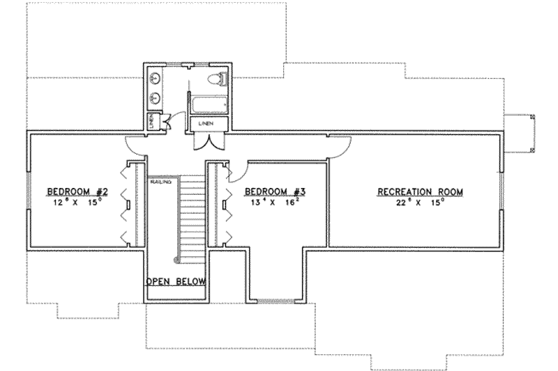 Home Plan - Floor Plan - Upper Floor for Traditional House Plan #117-330 - 3 bed, 2.5 bath