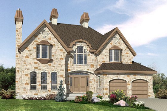 Exterior - Front Elevation for European House Plan #138-333 - 4 bed, 2.5 bath
