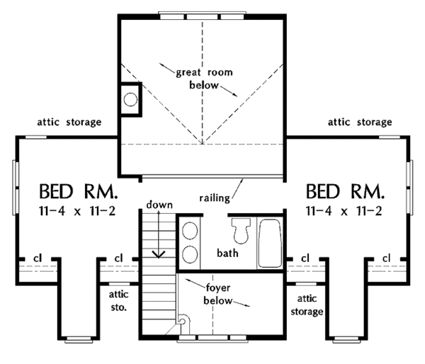 Architectural House Design - Country Floor Plan - Upper Floor Plan #929-752