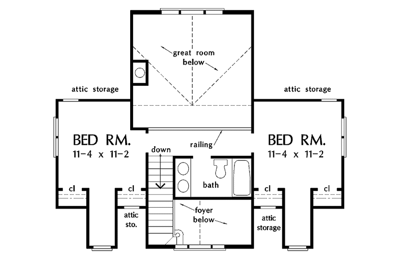 Home Plan - Floor Plan - Upper Floor for Country House Plan #929-752 - 3 bed, 2.5 bath