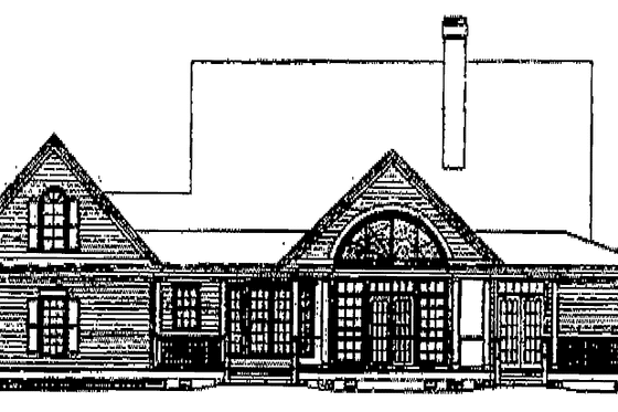 Exterior - Rear Elevation for Country House Plan #929-392 - 4 bed, 3 bath