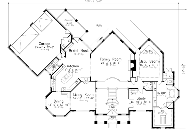 Home Plan - Floor Plan - Main Floor for European House Plan #52-247 - 6 bed, 5.5 bath