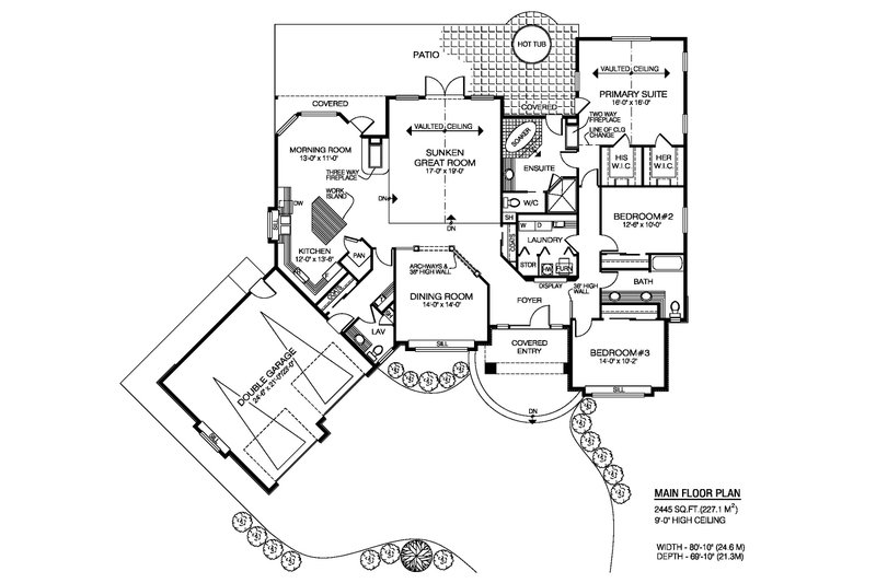 Dream House Plan - Floor Plan - Main Floor for Contemporary House Plan #1100-130 - 3 bed, 2.5 bath