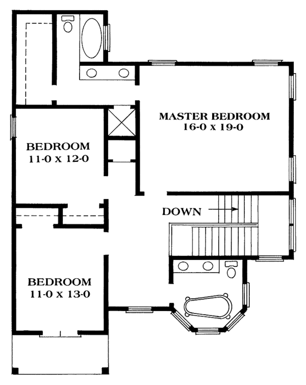 Architectural House Design - Victorian Floor Plan - Upper Floor Plan #1014-29