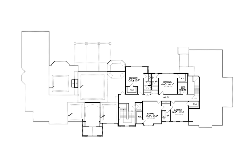House Design - Floor Plan - Upper Floor for European House Plan #54-586 - 7 bed, 7 bath