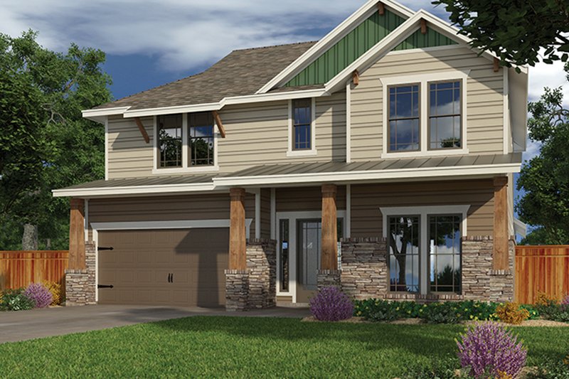 Home Plan - Exterior - Front Elevation 3 for Craftsman House Plan #472-437 - 4 bed, 2.5 bath