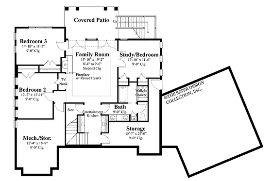 Floor Plan - Lower Floor for Craftsman House Plan #930-356 - 4 bed, 2.5 bath