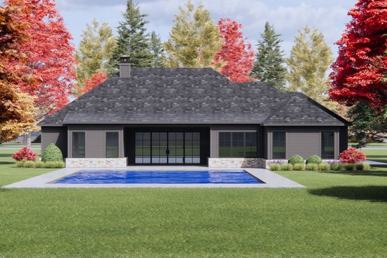 Exterior - Rear Elevation for Country House Plan #1096-81 - 4 bed, 3.5 bath