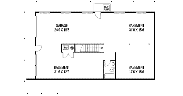 Ranch Floor Plan - Lower Floor Plan #60-303