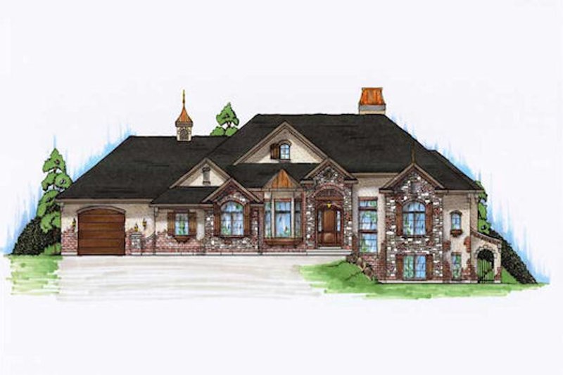 House Plan Design - European Exterior - Front Elevation Plan #5-291