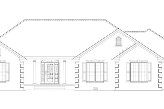 Exterior - Front Elevation 3 for Ranch House Plan #17-2781 - 3 bed, 2.5 bath