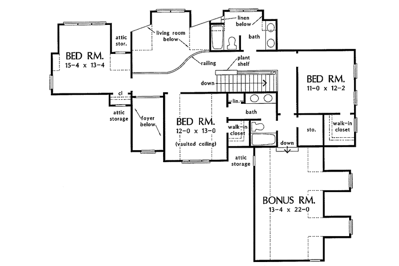 Home Plan - Floor Plan - Upper Floor for Traditional House Plan #929-258 - 4 bed, 3.5 bath