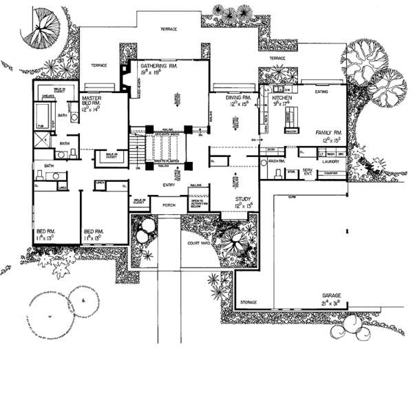 Architectural House Design - Contemporary Floor Plan - Main Floor Plan #72-704