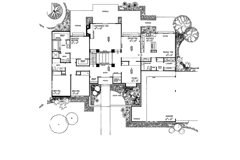 House Plan Design - Floor Plan - Main Floor for Contemporary House Plan #72-704 - 3 bed, 2.5 bath