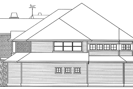 Exterior - Rear Elevation for Craftsman House Plan #132-351 - 4 bed, 3.5 bath