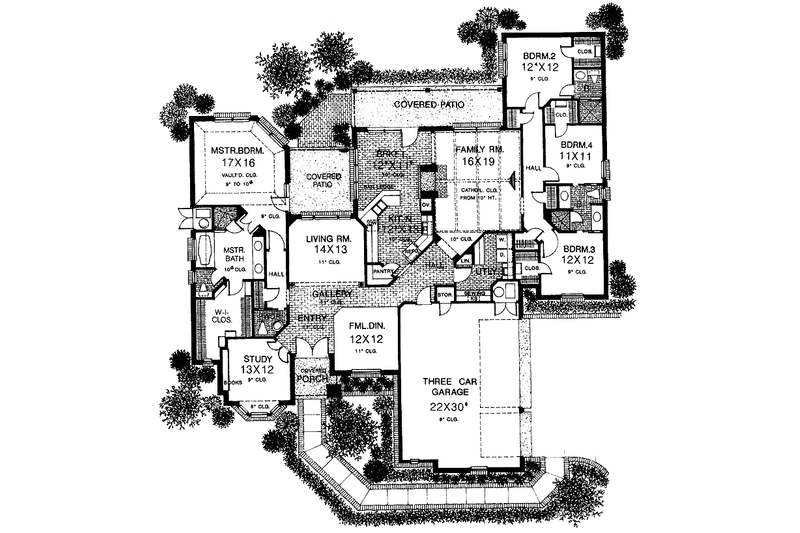 Home Plan - Floor Plan - Main Floor for Country House Plan #310-1147 - 4 bed, 3.5 bath