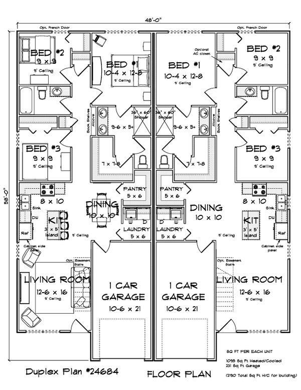 Home Plan - Floor Plan - Main Floor for Modern House Plan #513-2476 - 3 bed, 2 bath