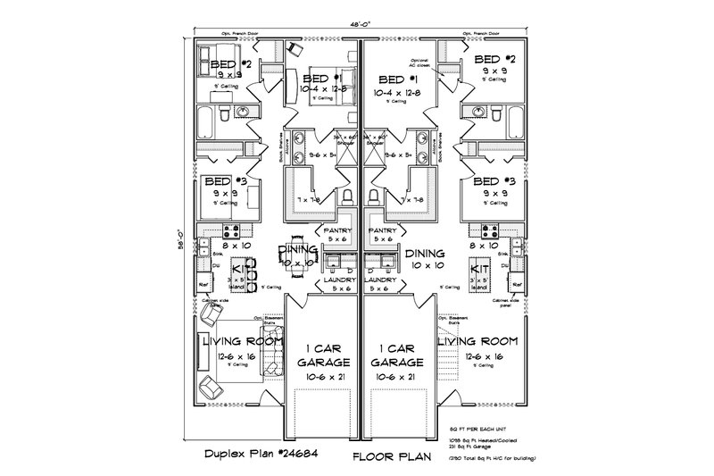 Home Plan - Floor Plan - Main Floor for Modern House Plan #513-2476 - 3 bed, 2 bath