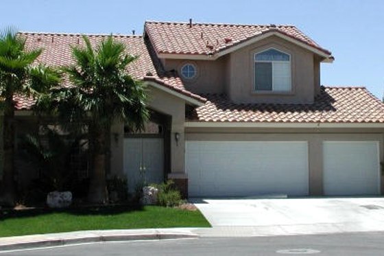 Exterior - Front Elevation for Mediterranean House Plan #1-520 - 3 bed, 3 bath