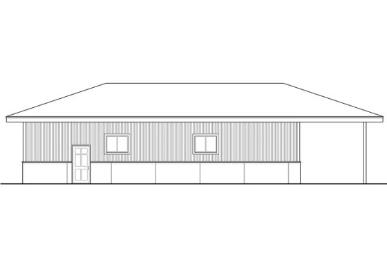 Exterior - Rear Elevation for Traditional House Plan #124-975, 1 bath