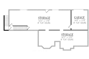 Floor Plan - Lower Floor for Ranch House Plan #1-409 - 3 bed, 2 bath