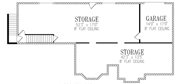 Architectural House Design - Ranch Floor Plan - Lower Floor Plan #1-409
