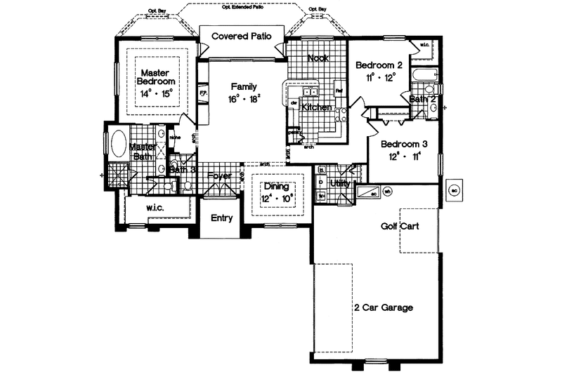 Home Plan - Floor Plan - Main Floor for Mediterranean House Plan #417-774 - 3 bed, 2.5 bath