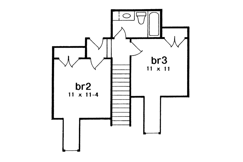 Home Plan - Floor Plan - Upper Floor for Country House Plan #301-141 - 3 bed, 2.5 bath