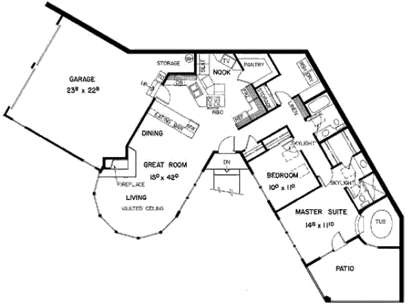 Architectural House Design - Contemporary Floor Plan - Main Floor Plan #60-641