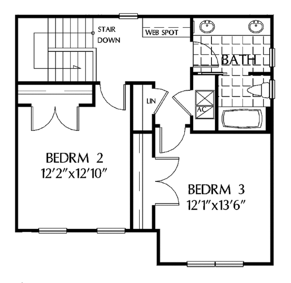 Home Plan - Country Floor Plan - Upper Floor Plan #999-171