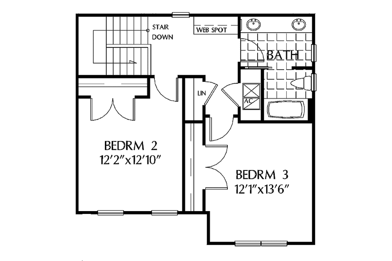 Architectural House Design - Floor Plan - Upper Floor for Country House Plan #999-171 - 3 bed, 3.5 bath
