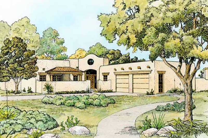 Dream House Plan - Mediterranean Exterior - Front Elevation Plan #140-168