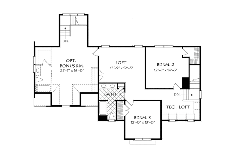 Home Plan - Floor Plan - Upper Floor for Traditional House Plan #927-957 - 3 bed, 2.5 bath
