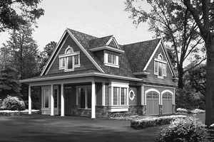Exterior - Front Elevation 3 for Craftsman House Plan #132-281 - 2 bed, 2 bath